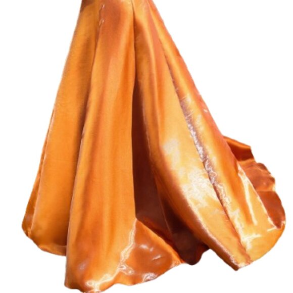 NWT Terani Couture 252M5326 Shimmer Organza Formal Gown Cognac Size 16 - Picture 4 of 6